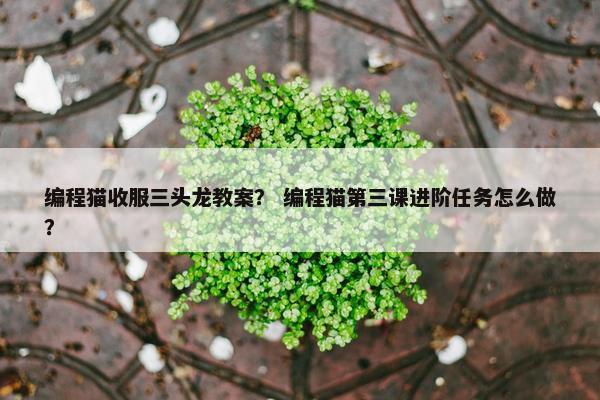 编程猫收服三头龙教案？ 编程猫第三课进阶任务怎么做？