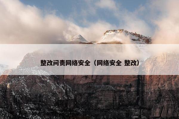 整改问责网络安全（网络安全 整改）