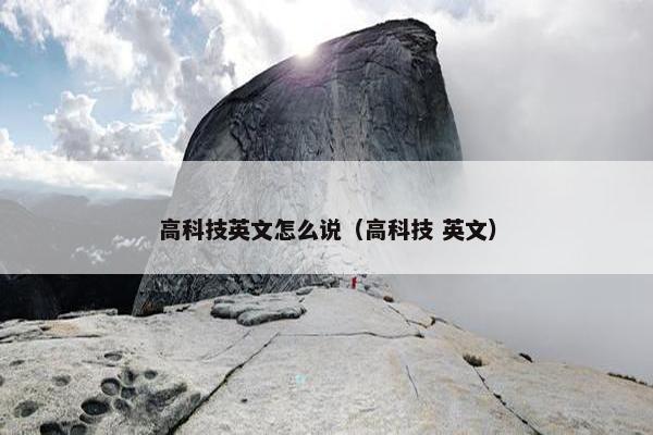 高科技英文怎么说（高科技 英文）