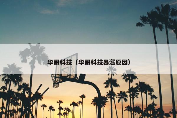 华哥科技（华哥科技暴涨原因）