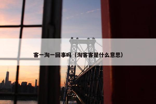 客一淘一回事吗（淘客客是什么意思）