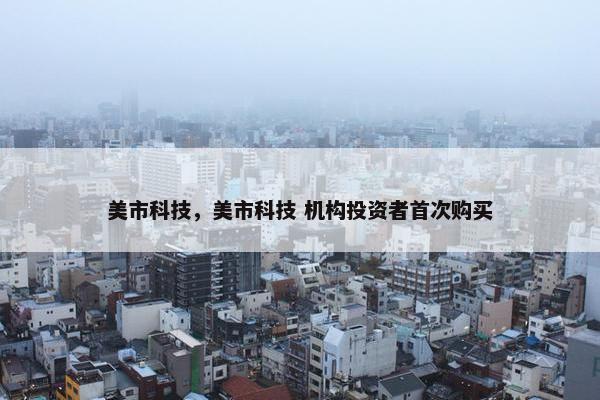 美市科技，美市科技 机构投资者首次购买