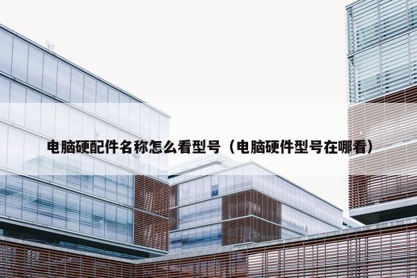 电脑硬配件名称怎么看型号（电脑硬件型号在哪看）