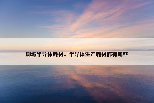 聊城半导体耗材，半导体生产耗材都有哪些