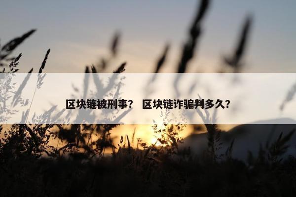 区块链被刑事？ 区块链诈骗判多久？