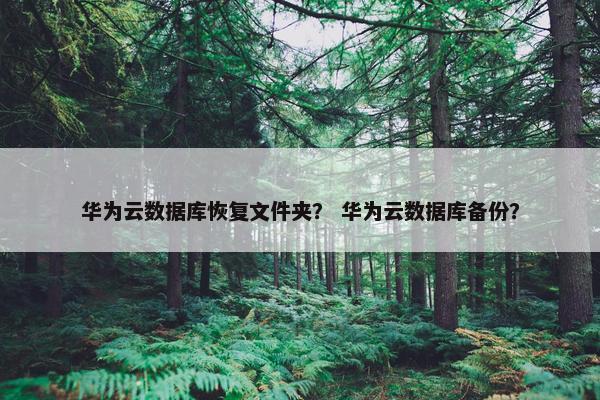 华为云数据库恢复文件夹？ 华为云数据库备份？