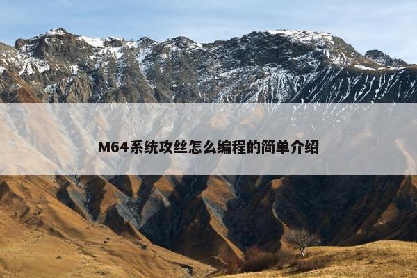 M64系统攻丝怎么编程的简单介绍