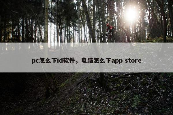 pc怎么下id软件，电脑怎么下app store
