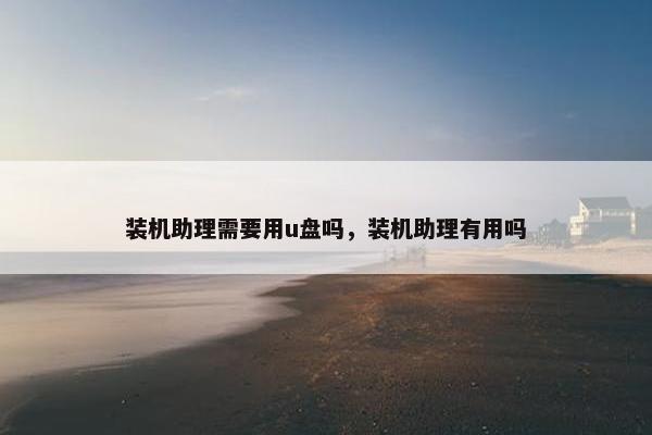 装机助理需要用u盘吗，装机助理有用吗