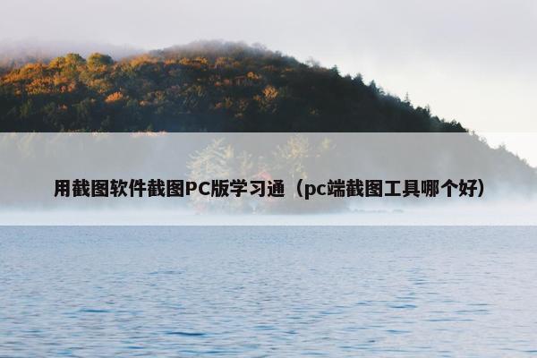 用截图软件截图PC版学习通（pc端截图工具哪个好）