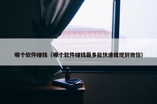 哪个软件赚钱（哪个软件赚钱最多能快速提现到微信）