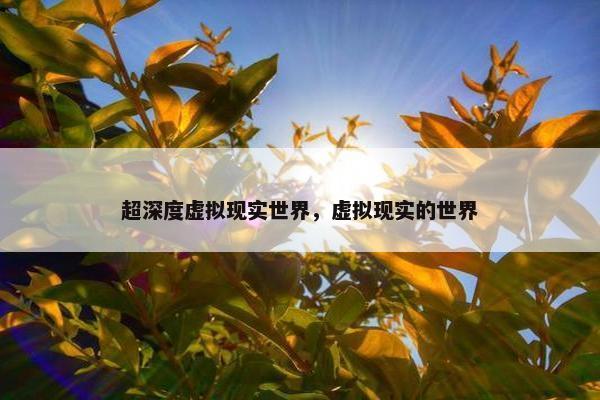 超深度虚拟现实世界，虚拟现实的世界