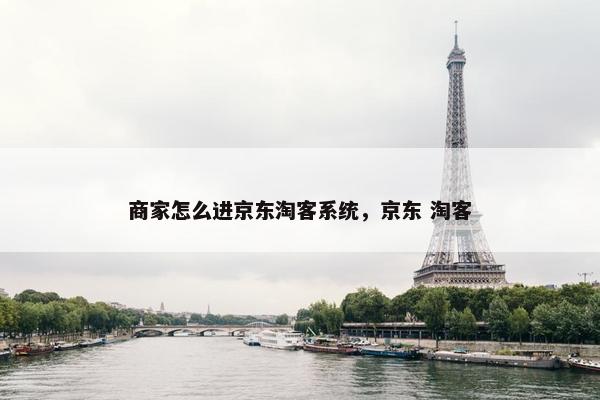 商家怎么进京东淘客系统，京东 淘客