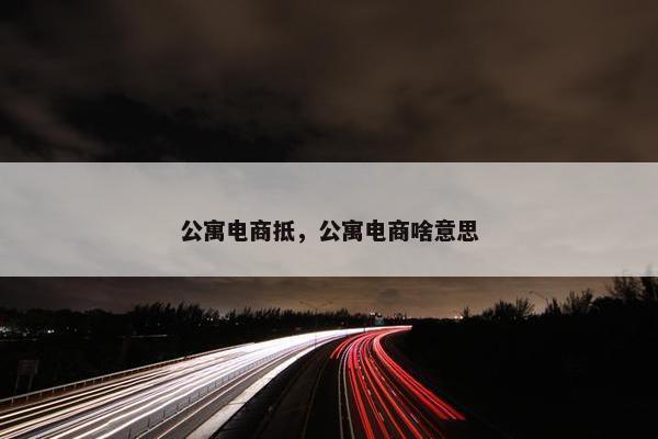 公寓电商抵，公寓电商啥意思