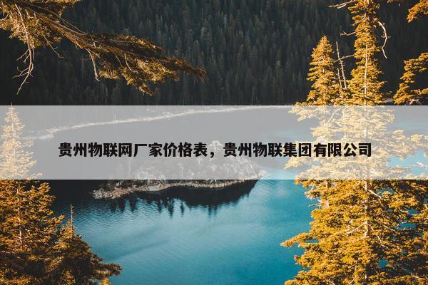 贵州物联网厂家价格表，贵州物联集团有限公司