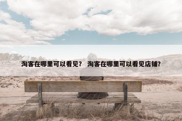 淘客在哪里可以看见？ 淘客在哪里可以看见店铺？