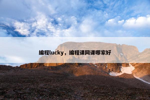 编程lucky，编程课网课哪家好