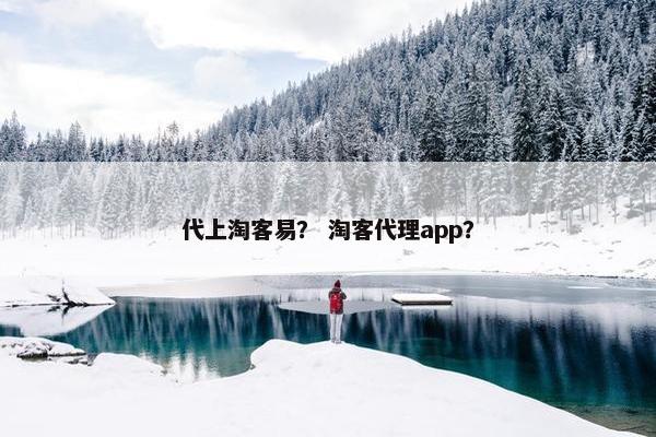 代上淘客易？ 淘客代理app？