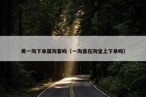 用一淘下单属淘客吗（一淘是在淘宝上下单吗）