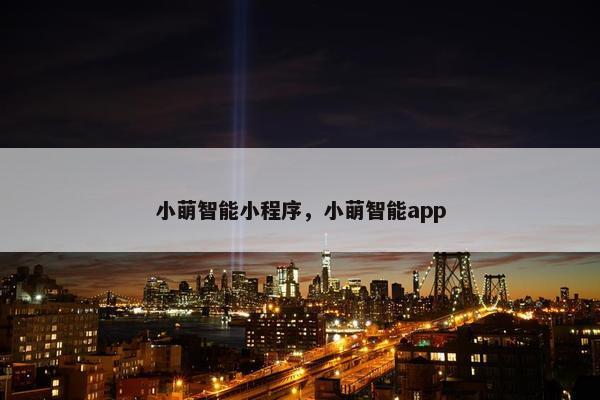 小萌智能小程序，小萌智能app
