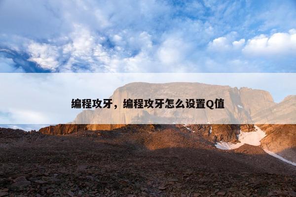 编程攻牙，编程攻牙怎么设置Q值