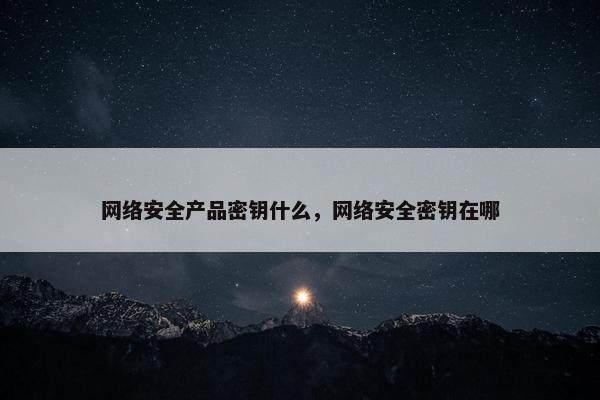 网络安全产品密钥什么，网络安全密钥在哪