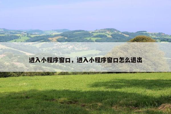 进入小程序窗口，进入小程序窗口怎么退出