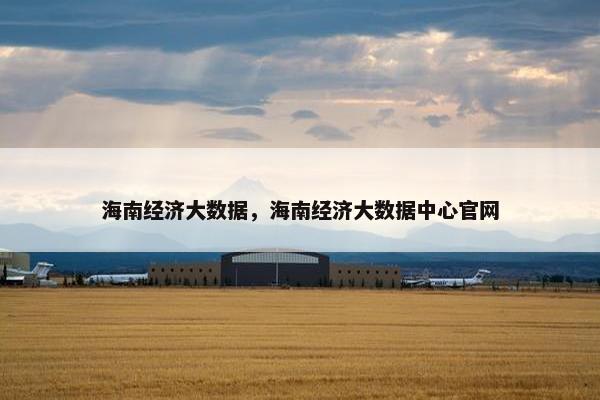 海南经济大数据，海南经济大数据中心官网