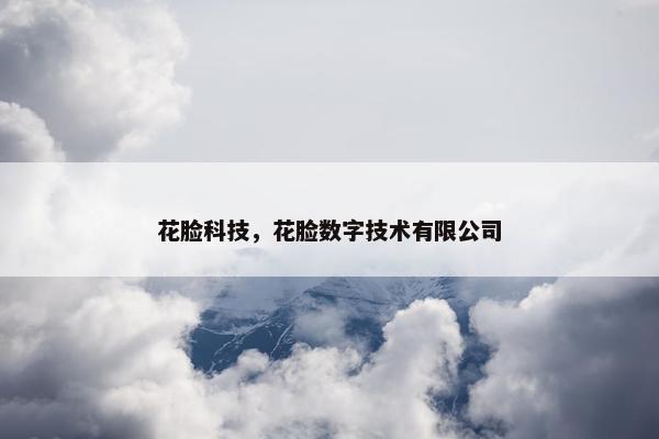 花脸科技，花脸数字技术有限公司