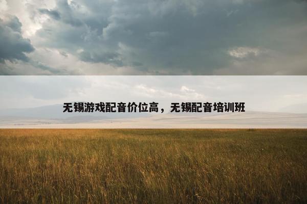 无锡游戏配音价位高，无锡配音培训班