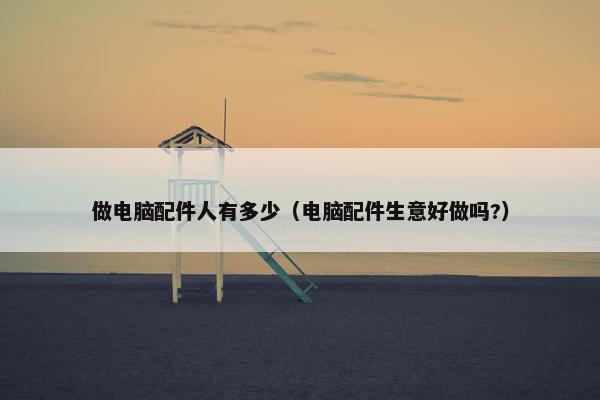 做电脑配件人有多少（电脑配件生意好做吗?）