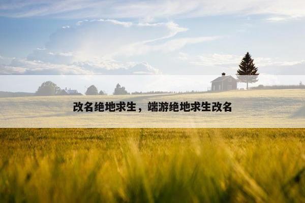 改名绝地求生，端游绝地求生改名