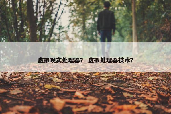 虚拟现实处理器？ 虚拟处理器技术？