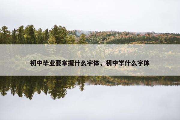 初中毕业要掌握什么字体，初中学什么字体