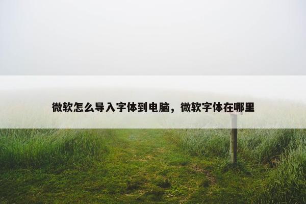 微软怎么导入字体到电脑，微软字体在哪里