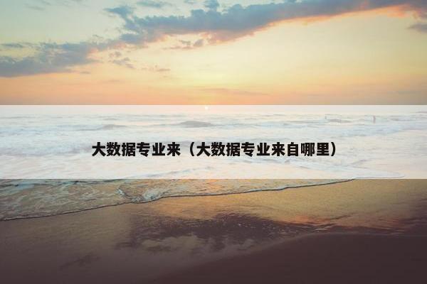 大数据专业来（大数据专业来自哪里）