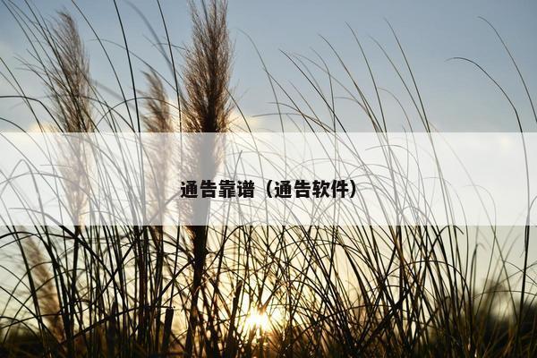 通告靠谱（通告软件）