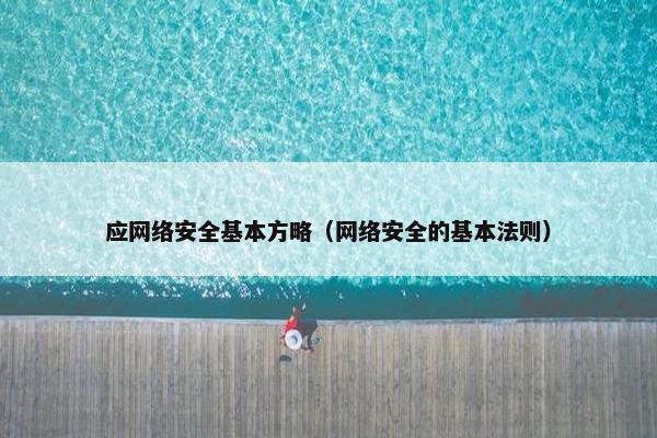 应网络安全基本方略（网络安全的基本法则）