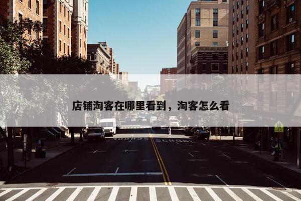 店铺淘客在哪里看到，淘客怎么看