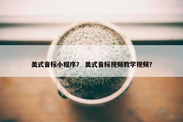 美式音标小程序？ 美式音标视频教学视频？