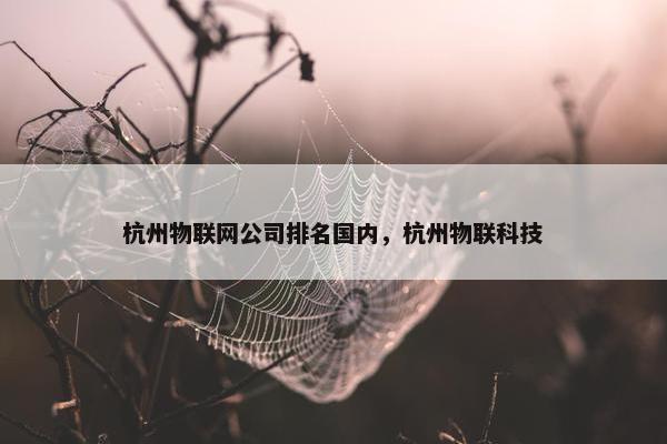杭州物联网公司排名国内，杭州物联科技