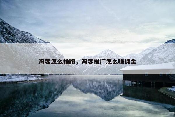 淘客怎么推跑，淘客推广怎么赚佣金