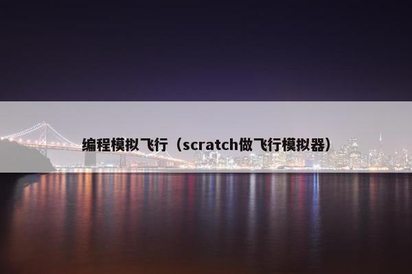 编程模拟飞行（scratch做飞行模拟器）