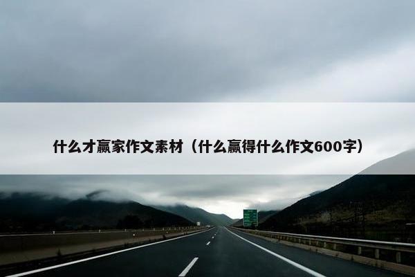 什么才赢家作文素材（什么赢得什么作文600字）