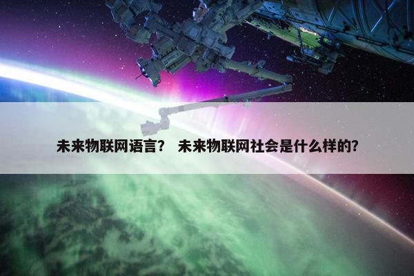 未来物联网语言？ 未来物联网社会是什么样的？