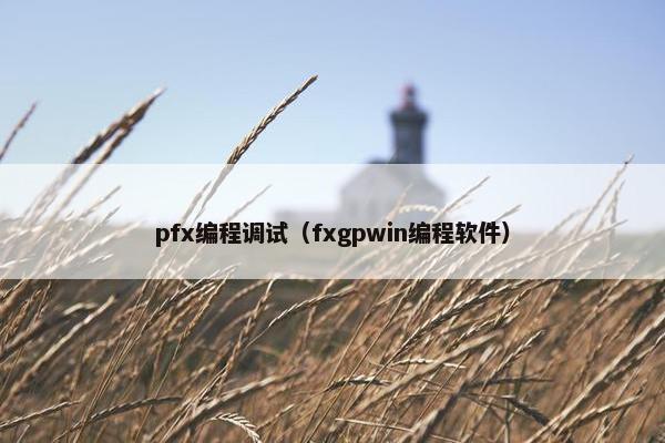 pfx编程调试（fxgpwin编程软件）