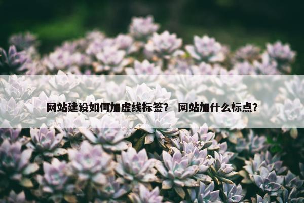 网站建设如何加虚线标签？ 网站加什么标点？