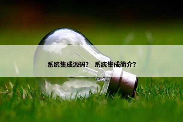系统集成源码？ 系统集成简介？