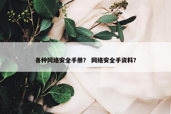 各种网络安全手册？ 网络安全手资料？
