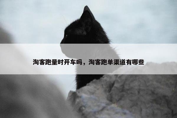 淘客跑量时开车吗，淘客跑单渠道有哪些